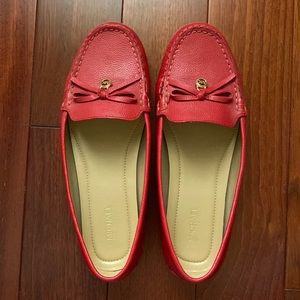 Michael Kors red driving moccasins